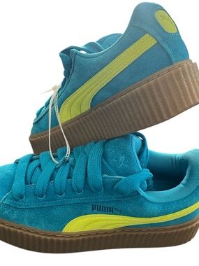 Puma x Fenty Creeper Phatty Sneakers Speed Blue/Lime Platform Sneakers 9.5